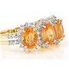 Image 1 : 3.75 tcw. Orange Spessarite and Zircon Ring 10k