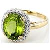 Image 1 : 4.35 tcw. Peridot and Diamond Ring 14k YG