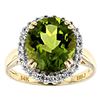 Image 2 : 4.35 tcw. Peridot and Diamond Ring 14k YG