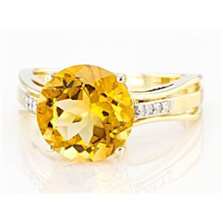 4.29 tcw. Citrine Ring 10 k YG