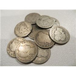 Lot of 10 Barber Quarters