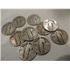 Image 1 : Lot of 10 VG-Fine Standing Liberty Quarters
