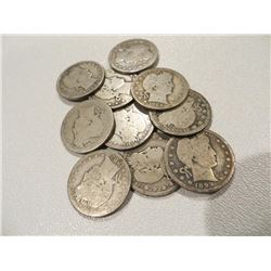 Lot of 10 Barber Dimes