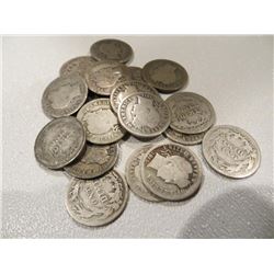 Lot of 20 g-vg Barber Dimes