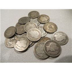 Lot of 20 g-vg or Better Barber Dimes