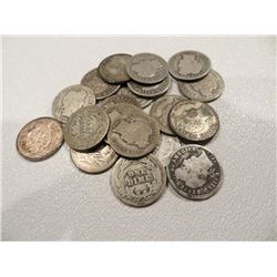 Lot of 20 g-vg Barber Dimes