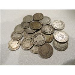Lot of 20 VG Barber Dimes