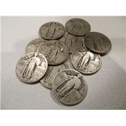 Lot of 10 Barber Quarters