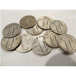 Lot of 10 Standing Liberty Quarters