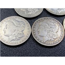 (5) Better Date Morgan Dollars- Various Grade