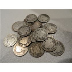 Lot of 20 Better Grade Barber Dimes