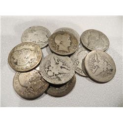 Lot of 10 Barber Quarters