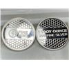 Image 1 : (2) 1oz. 9Fine Mint Honeycomb Design Silver Rounds