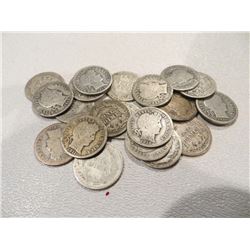 Lot of 20 Barber Dimes