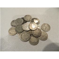 Lot of 20 Barber Dimes