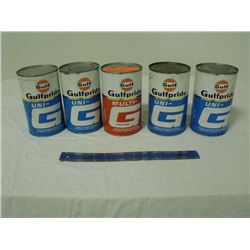 5 Gulf OilCans