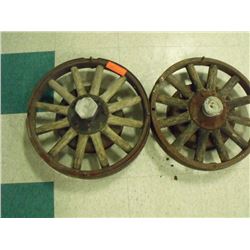 2 Wooden Spoke Wheels
