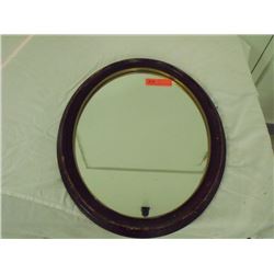 Wood Frame Oval Mirror