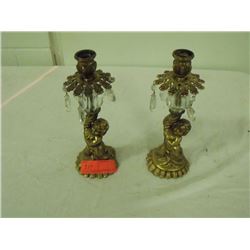 2 Brass Figural Candleholders