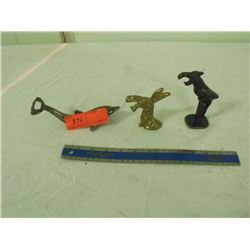 3 Brass Bottle Openers