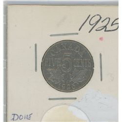 1925 Canada Five Cent Coin