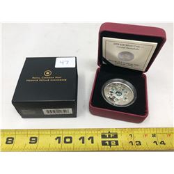 2009 $20.00 Silver Coin - Blue Crystal Snowflake