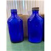 Image 5 : 7- Cobalt Blue Glass Bottles w/ Mandarin Orange Wood Crate