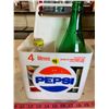 Image 1 : Pepsi Crate w/ 4 Assorted Vintage Bottles
