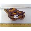 Image 1 : Exotic Wood Inlay Puzzle Turtle Box - Length 6"