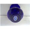 Image 6 : Czech Cobalt Blue Handblown Glass Vase Gilt and Painted