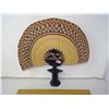 Image 2 : Museum Copy Zaire Hand fan - Wood Handle - Painted Halo