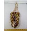 Image 2 : Amber Slab Glass Jesus Face in a Net to Window Hang it - Height 10"