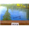 Image 3 : 1990 Original Oil Painting "Mount Shasta" Mahogany Frame