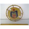 Image 1 : "Thunderbird" Painting on Leather Stretched on Hoop - 10" Diameter