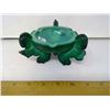 Image 1 : Czech Malachite Green Glass Bowl - 1932 - Height 3"