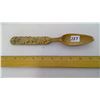 Image 1 : 1900 Homemade Hand Carved Pinewood Spoon - 10" Length - Denmark