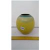 Image 1 : 1970 by 'WMS' Handmade Pottery Vase - 6 1/2" Height - Yellow Azure