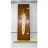 Image 1 : 1963 Jesus Figure on Walnut Wood Panel - 24"x8"