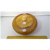 Image 2 : 1970 Lidded Container - 11" Diameter - Oregon - Myrtle Wood Top Design - Hand Craftsmanship