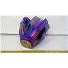Image 4 : Handblown Thin Iridescent Raku Dragon Skin - Stained Glass Vase - 7" Height