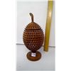Image 1 : Butterscotch Wood Carving Lidded Container 'Jackfruit' Singapore