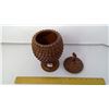 Image 2 : Butterscotch Wood Carving Lidded Container 'Jackfruit' Singapore