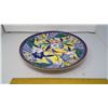 Image 1 : Over 2' Wide (15") Porcelain Japan Tajimi 1/4" Thick - 'Bird in Flowers'