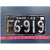 Image 1 : Rare Stubby Saskatchewan 1943 License Plate