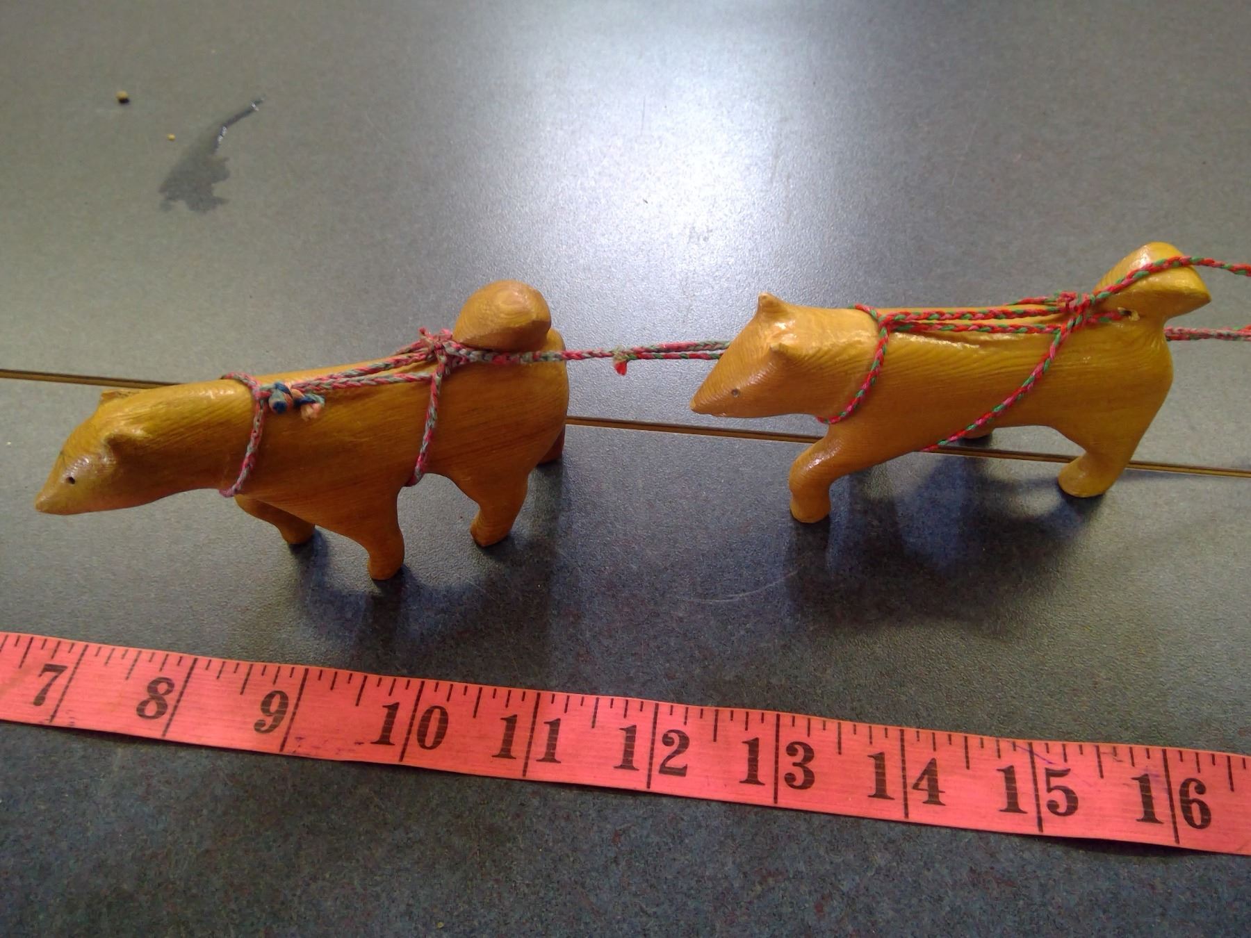 Hand Carved Wood Nature Dog Sled
