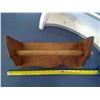 Image 3 : Wooden Shelf with Hooks, Wall Mount, and Paper Towel Holder