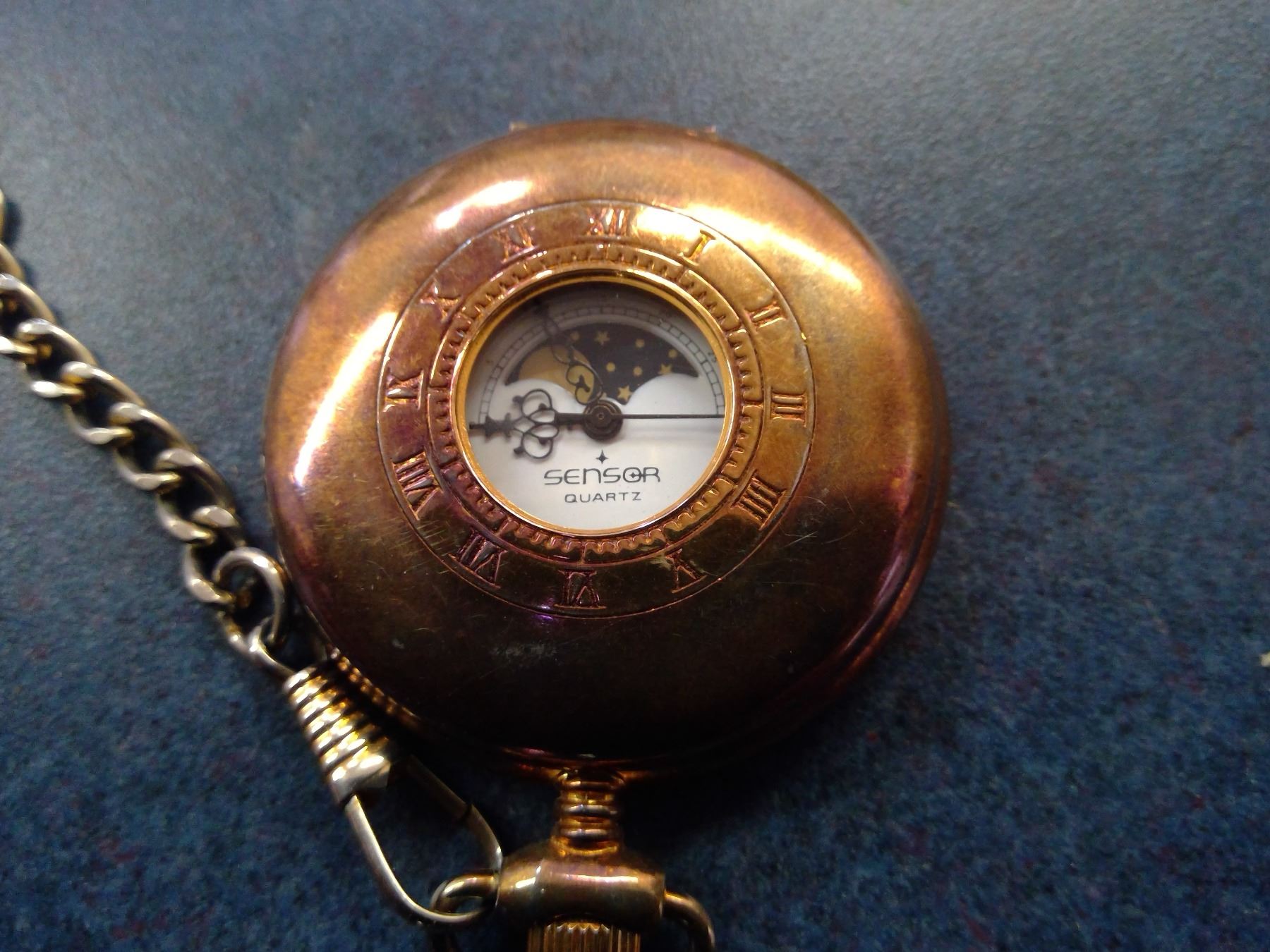 Vintage Styled Pocket Watch w/ Chain and Calendar Date Schmalz Auctions