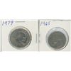 Image 1 : 1979 USA Betsy Rose Dollar w/ 1965 US Quarter