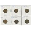 Image 1 : Six Old US Pennies (1910, 1923, 1924, 1941, 1942, 1945)