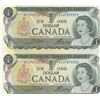 Image 1 : Two 1973 Canadian 1 Dollar Bills